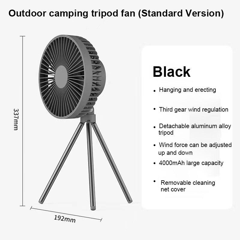 Multifunction Home Outdoor Camping Ceiling Fan Usb Chargeable Desk Tripod Stand Air Cooling Fan With Night Light
