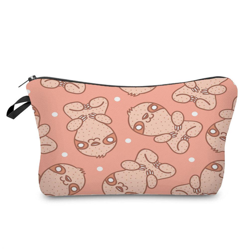 Women Sloth Print Cosmetic Bag Toiletries Organize Travel Storage Case 6403