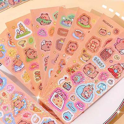 10Sheets School Supplies Capybara Decoration Sticker Scrapbooking Kids Toys Sticker  Laptop