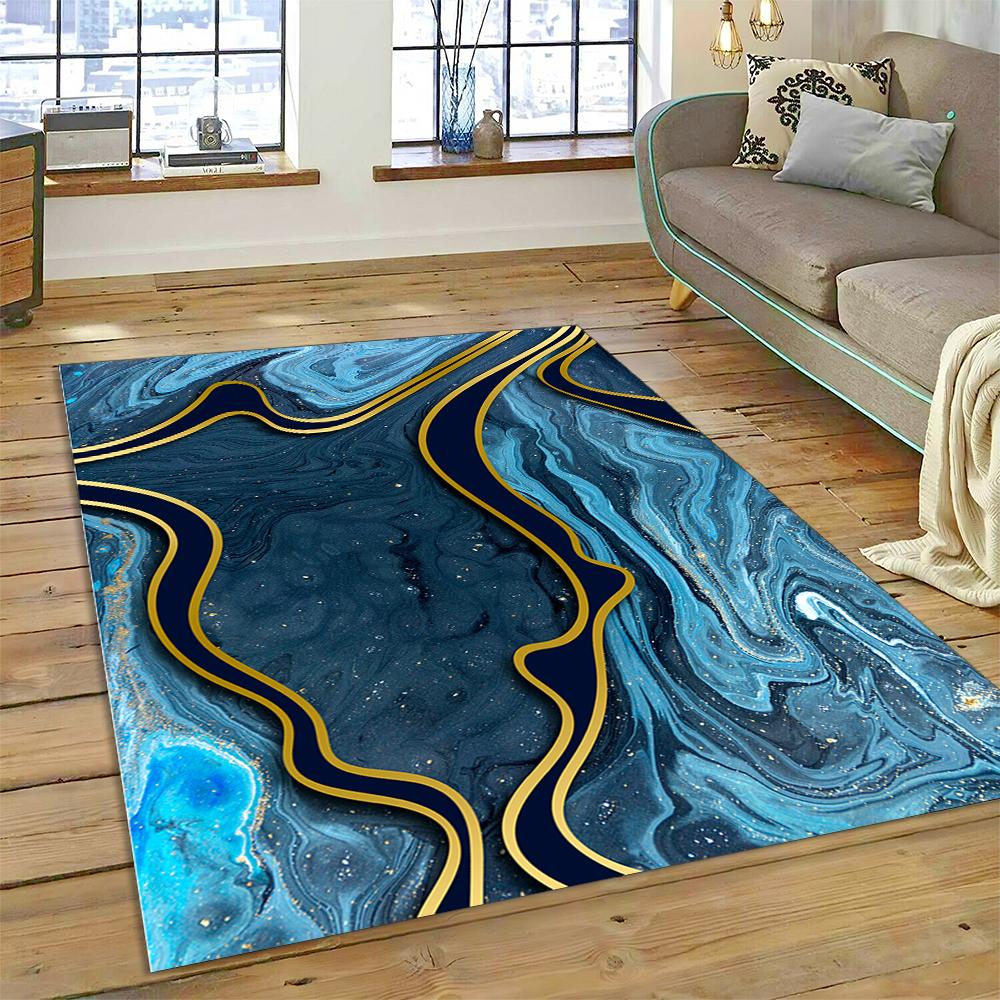 Dream Colour Splendid Marble Gold Nordic Rug for Home Living Room Bedroom Sofa Doormat Kitchen Decor Mat
