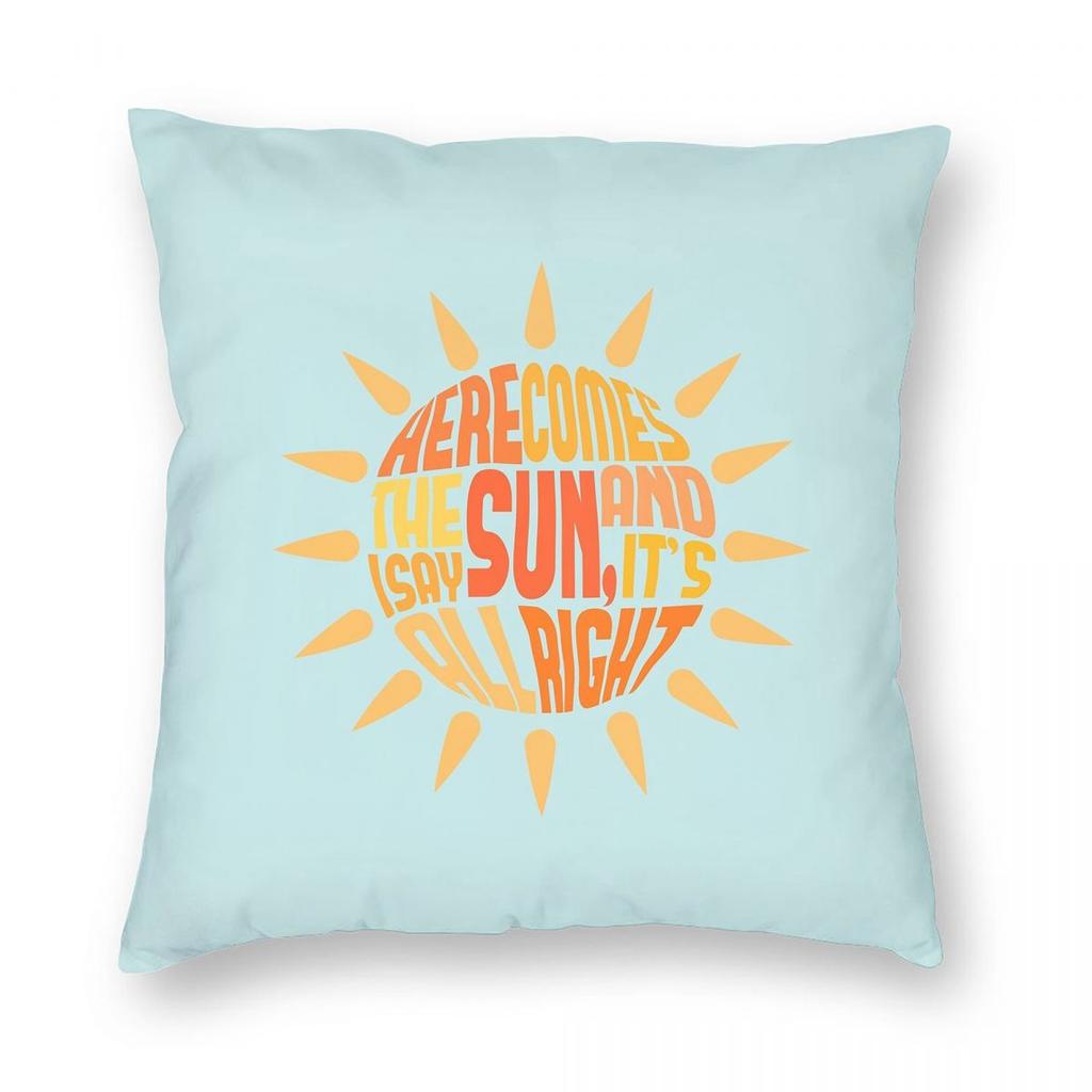 Pink Groovy Here Comes The Sun Square Pillowcase Pillow Cover Cushion Throw Pillow for Home Bedroom Car