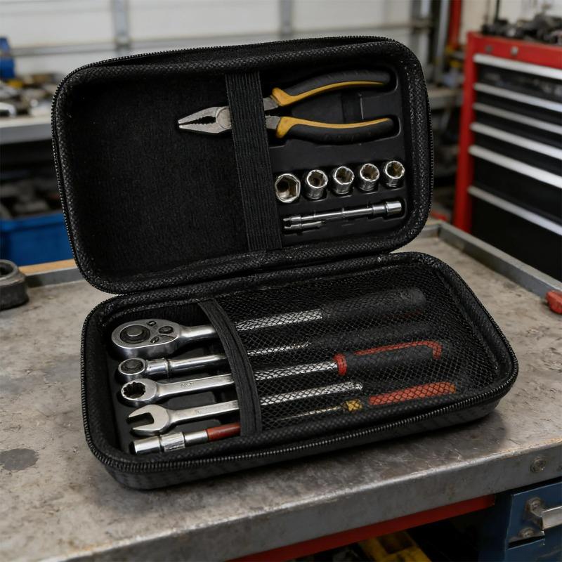 Car Repair Tool Kit Storage Bag Car Terminal Removal Organizer Bag Multiple Sizes Carbon Fiber Pattern With Zipper Tool Storage