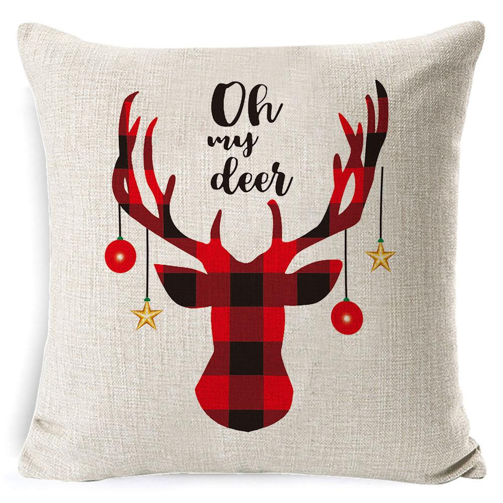 Christmas Pillowcase Home European Linen Sofa Cover Cushion Cushion Pillowcase Back Cushion