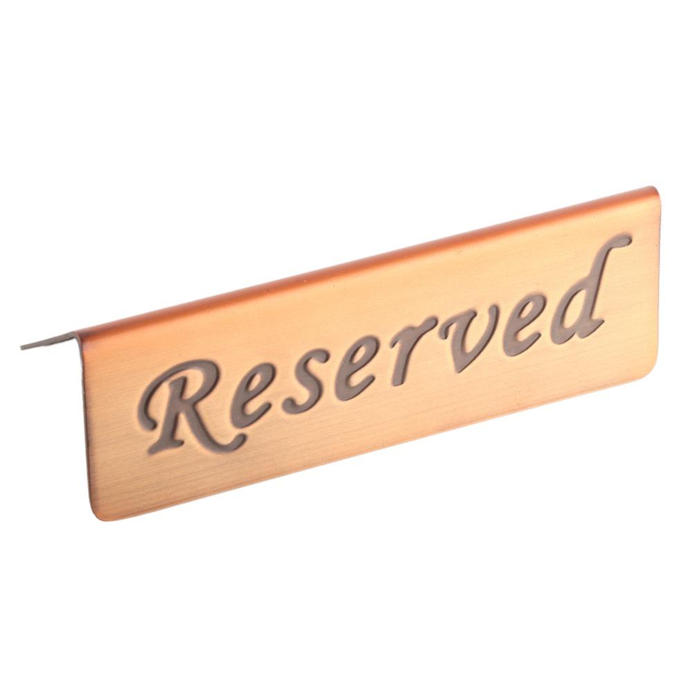 Elegant Reserved Seating Sign Bronze Finish Table Tent Card Reserved Table Sign  Bar Pub