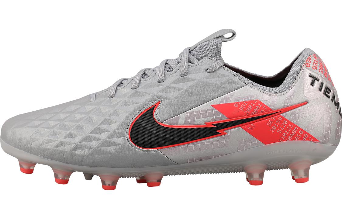 Nike Tiempo Legend 8 Elite Ag Pro  Metallic Grey Crimson  CW0599-906 44.5