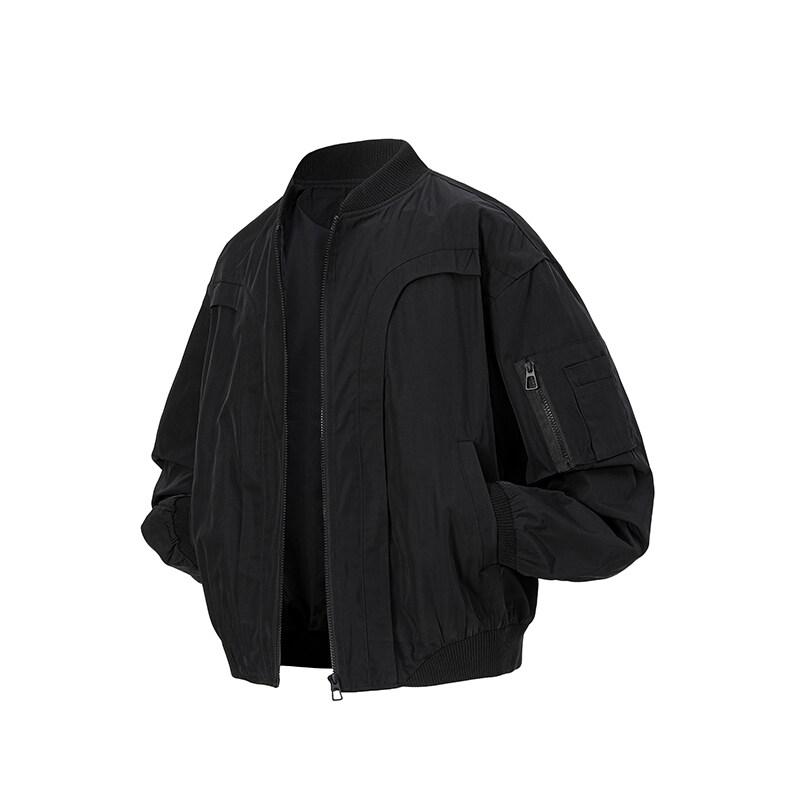 

Новая дизайнерская куртка-авиатор в американском стиле, мужская винтажная бейсбольная куртка для активного отдыха, повседневная ветрозащитная куртка на молнии для походов XXL чёрный