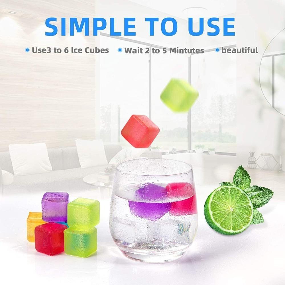 12/24 Piece Set Whiskey Ice Stones Plastic Ice Cube Cooling Stones Easy To Clean Wear-Resistant Bar Ice Cube Molds Reusable