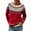 Women's 2025 Autumn/Winter Round Neck Color Block Loose Knit Sweater - Fashionable Pullover