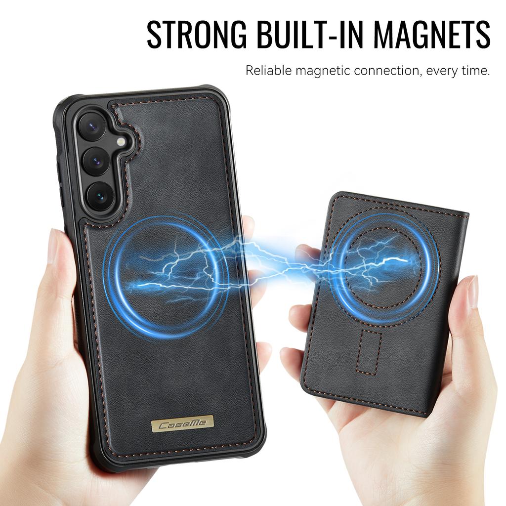 Do Samsung Galaxy S25 FE Magnetyczne Etui CASEME Seria ME80 Skórzany PC TPU Pokrowiec na Telefon z Odpinanym Portfelem