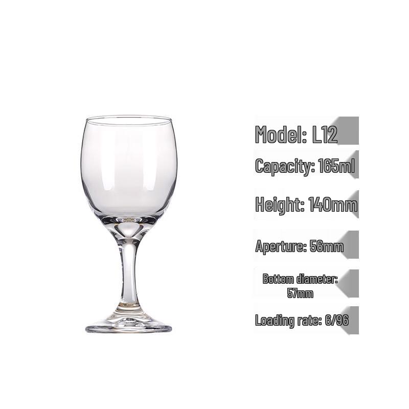 Shangqi Transparent Thickened Stemmed Red Wine Glasses (Set of 5)