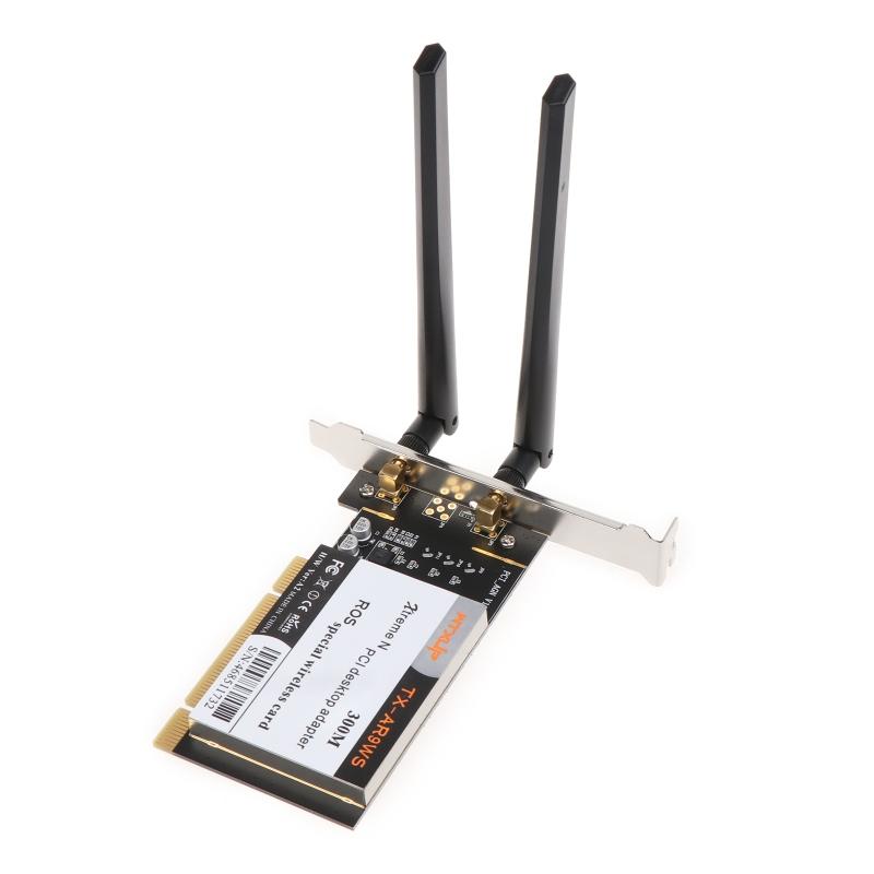 PCI k-kort, Trådløst WiFi-kort AR9223 300M PCI Stasjonær PC - Bånd 2,4/5 GHz Trådløst Stasjonær PC k-kort
