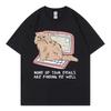 Office Cat TShirt None of Your Emails Are Finding Me Well Funny T Shirt Unisexs Womens High Street Fashion Trend Summer TShirts
