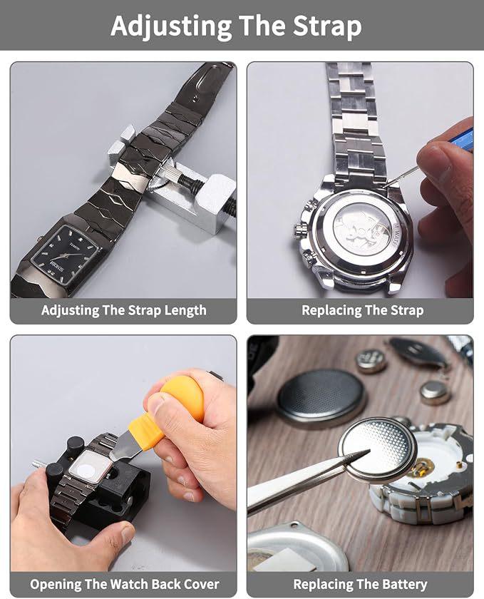 147-Piece Watch Repair Tool Kit for Disassembly and Battery Replacement