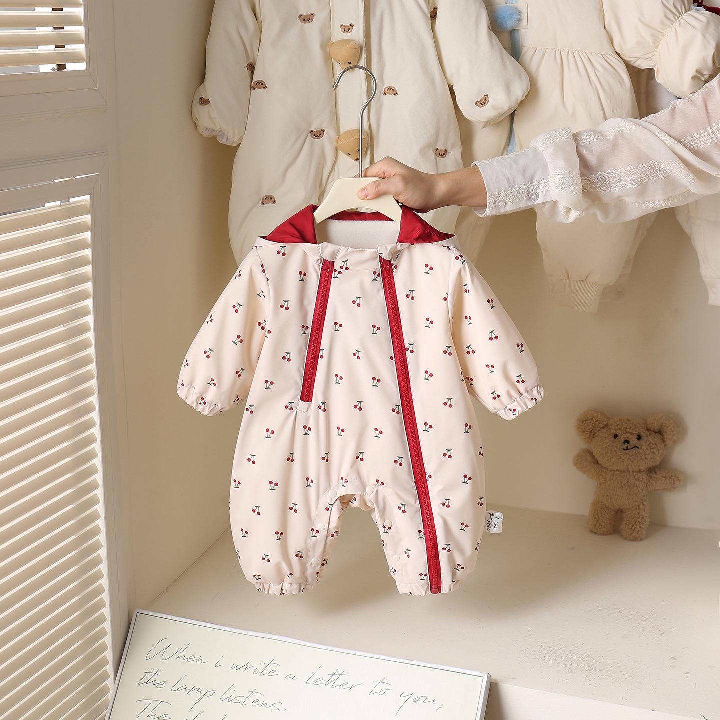 

Infant Hooded Winter Romper with Velvet Lining 100 cm вершковий/білий