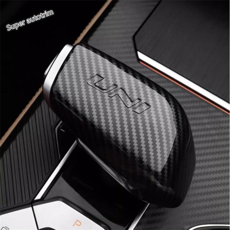 Car Gear Shift Head Knob Decoration Cover Trim For Changan UNI-K UNIK - ABS Carbon Fiber Style Accessories Interior