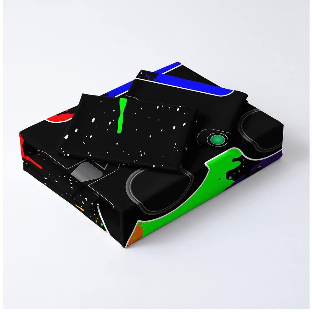 Black Game Handle Three-Piece Quilt Cover 3D Digital Printing Bedding Set Bed Cover