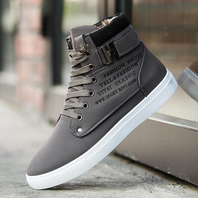 Fashion Plus Size 47 Leather Men Fashion Boots Winter Solid Lace-up Male Warm Ankle Boots Buckle Solid Boots for Boys
