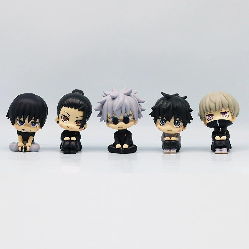 New 5Pcs/set Jujutsu Kaisen Cute Yuji Itadori Gojo Satoru Q Ver. PVC Action Figures Anime Figure Model Toys Collection Doll Gift