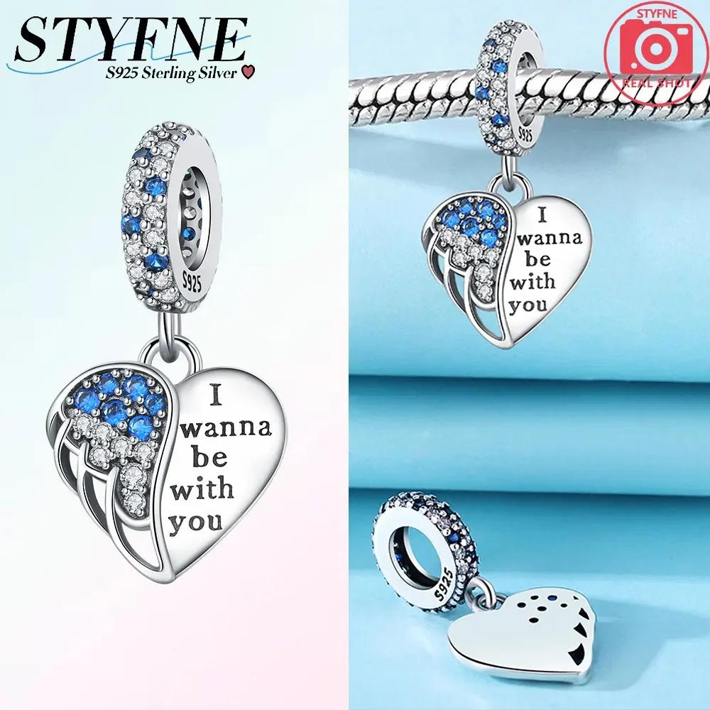 Authentic Original Charm Bead Components Brown Bear Pink Zircon Blue Heart Lucky Fortune Bead Components Compatible With Bracelet High Quality Fine