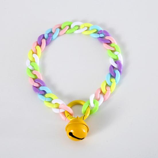 Dog Necklace Bell Pendant Colored Plastic Chain Cat Collar Pet Neck Wear Chain Birthday Accessories