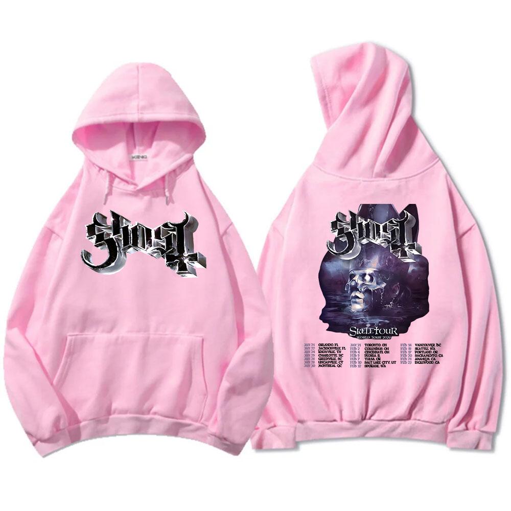 Ghost Skeletour World Tour 2026 Hoodies Rock Band Street Style Fashion Sweatshirts Winter Fleece Hooded Pullovers Men Women Tops