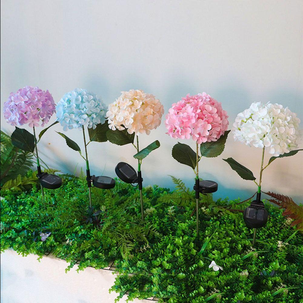 Simulated Flower Solar Embroidered Flower Lamp Realistic Outdoor Hydrangea Light Landscape Decor