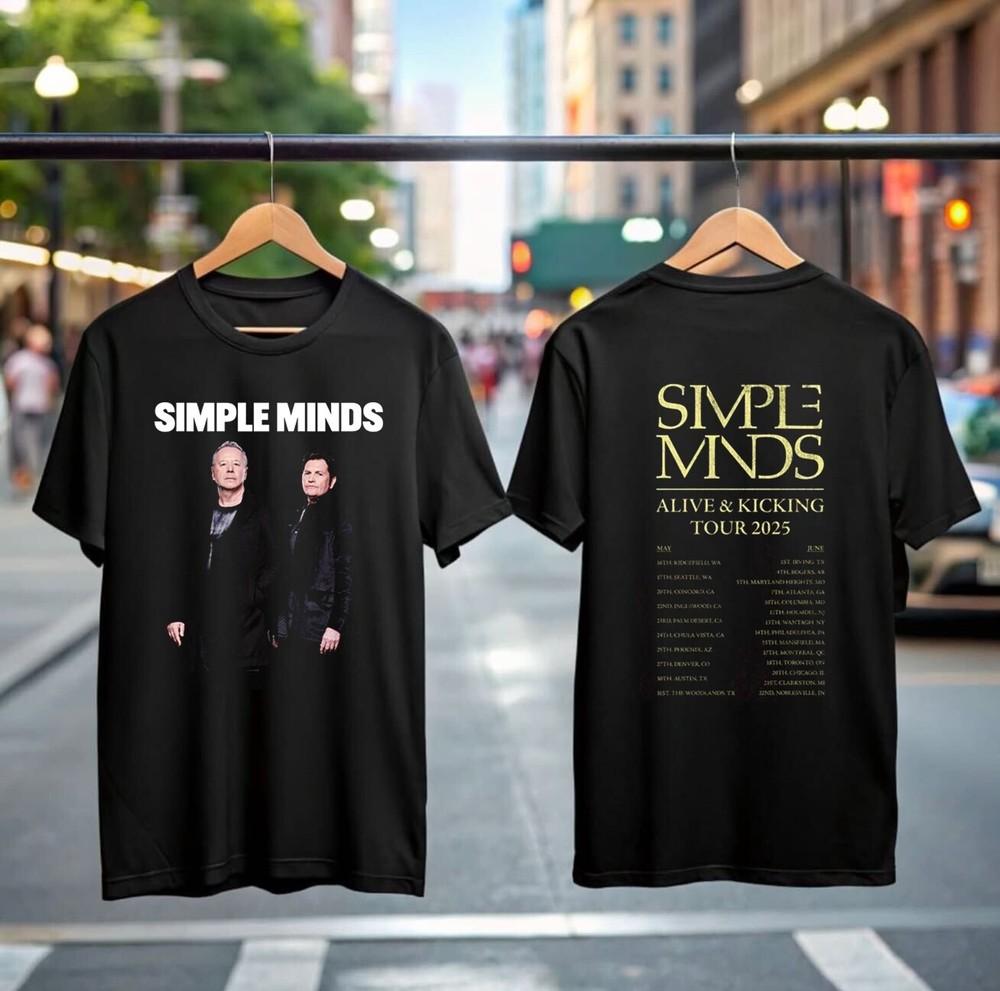 

Футболка Simple Minds Tour 2025, футболка рок-группы, Живые и пинающиеся, подарок для мужчин M