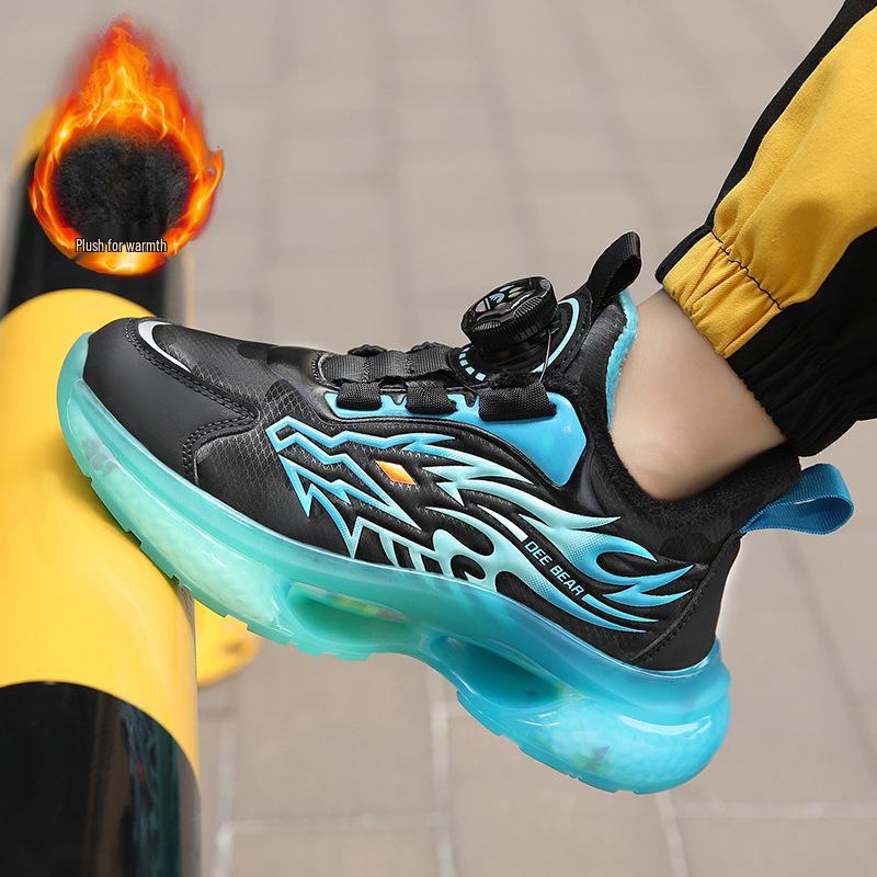 Boys' Winter Warm Sports Shoes 2025, Non-Slip Velvet Cotton Running Shoes for Kids