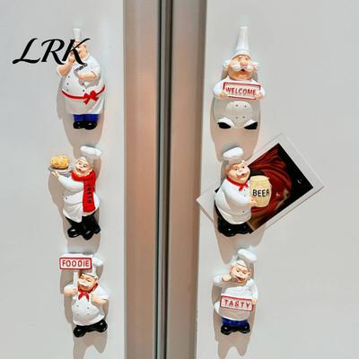 Kitchen Decoration Magnet Cartoon Fat Chef Fridge Magnet, Hand-painted 3D Refrigerator Picture Photo Holder for Home Office Magnetic