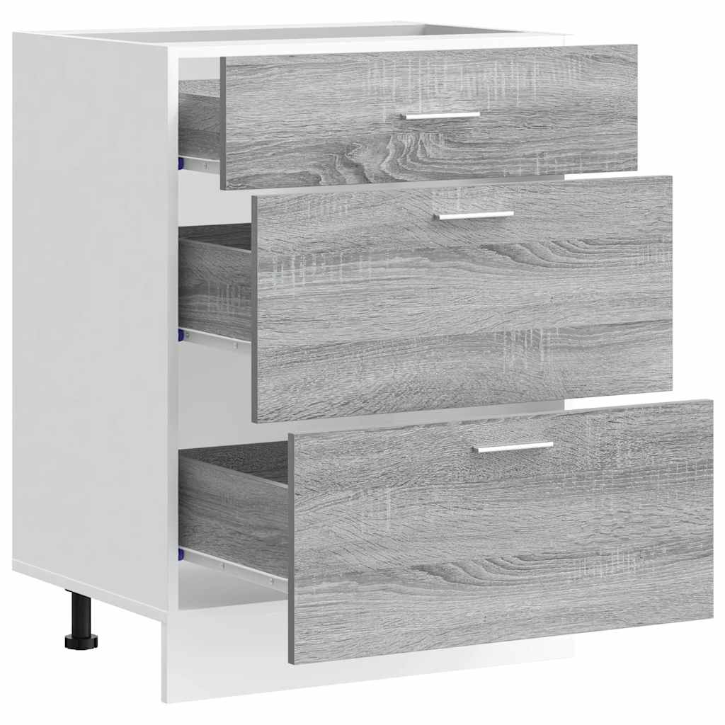 Lyon Kitchen Base Cabinet Grey Sonoma Wood Based Panel