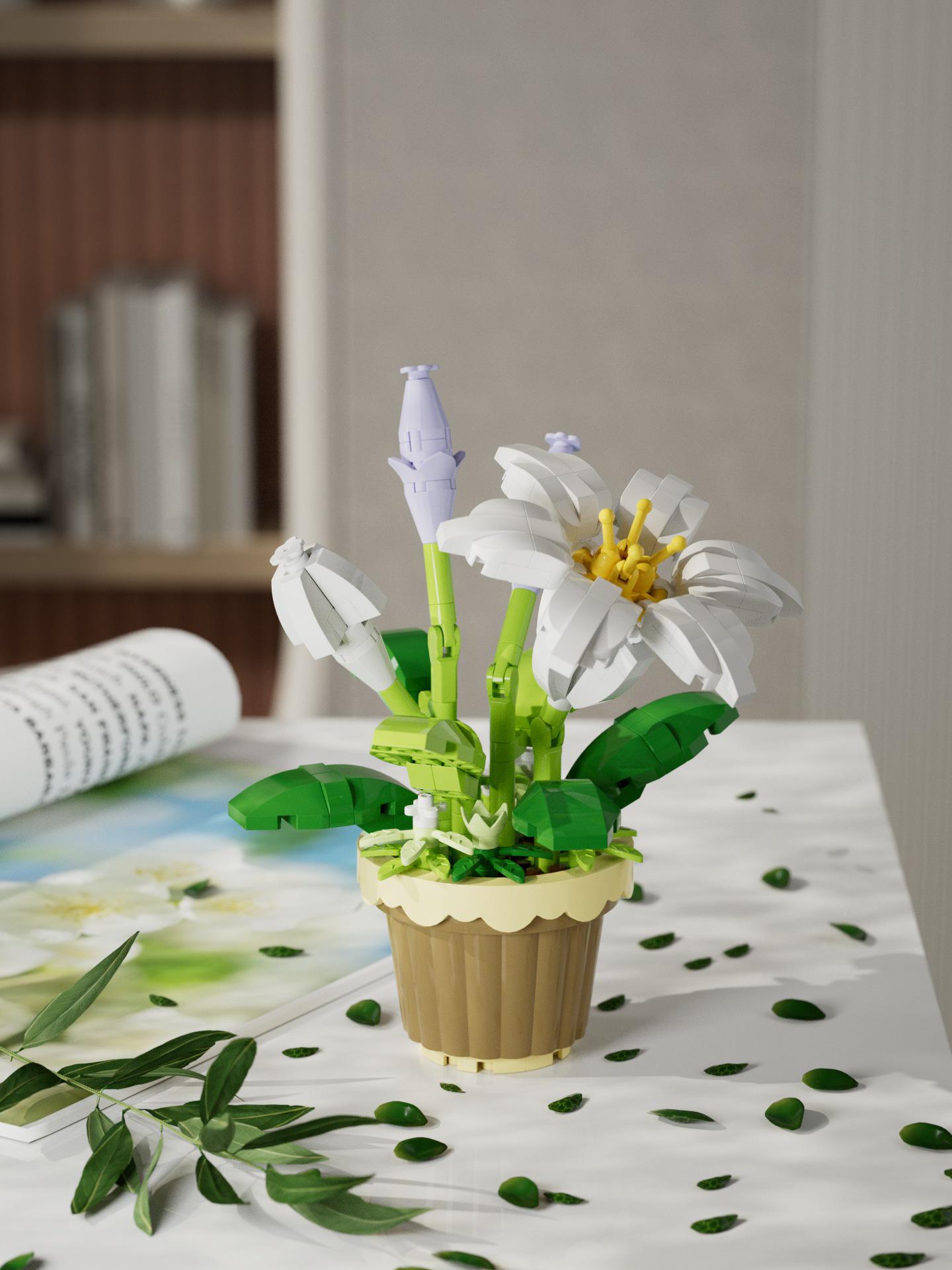 

Набор игрушек-конструкторов «Подсолнух и роза» для детей - Собранный и подарок на Циси, Совместимый с Lego