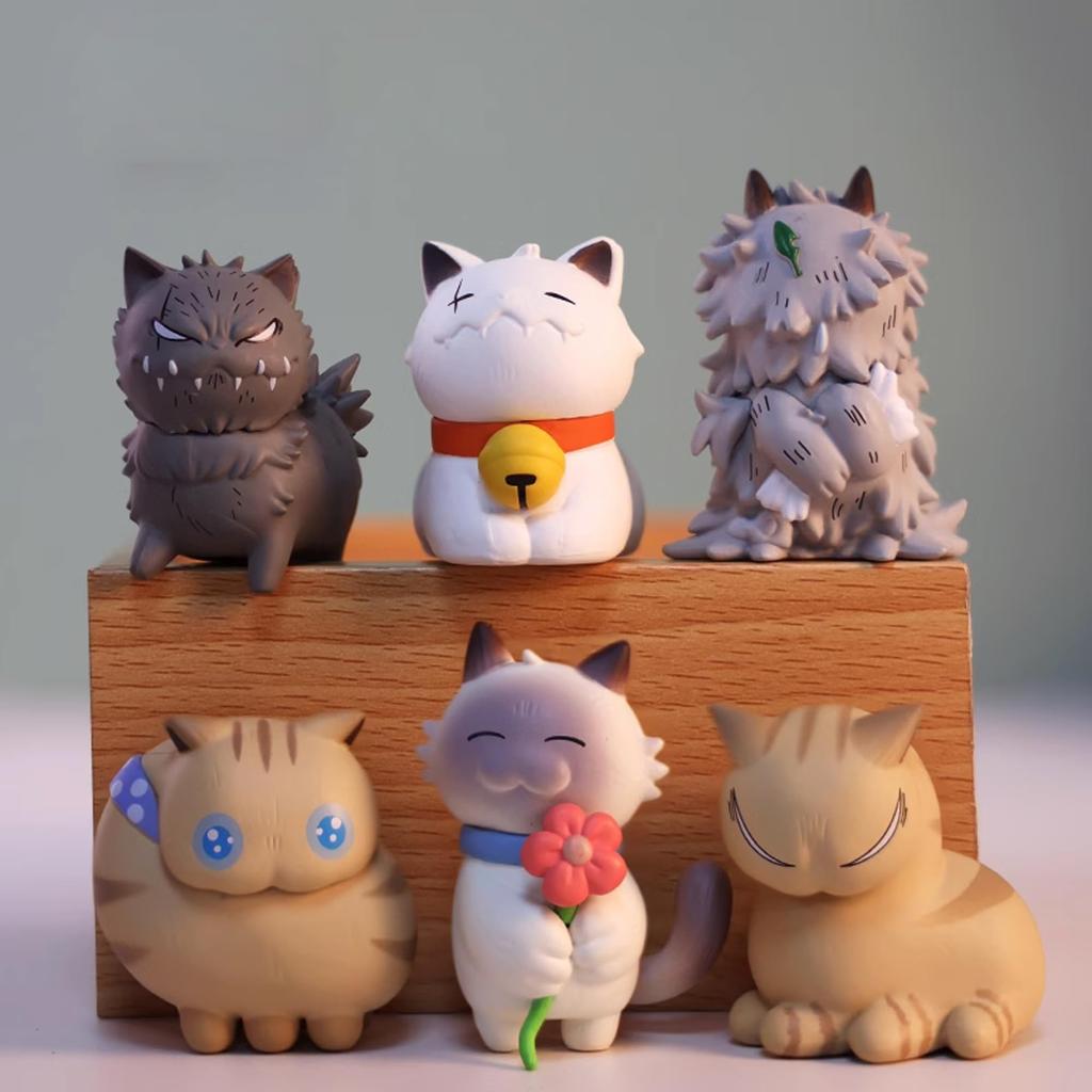AAGWW Cat Figurine Capsule Toy Gachapon Character Toy Cute Gift Stray 6-Piece Set, Toy, Set, Decorative, Figurine, (Wandering Cat)