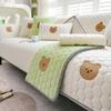 Summer Latex Ice Silk Sofa Cushion Cartoon Dull Bear Non-Slip Sofa Cover Cool Breathable Summer Sofa Cover
