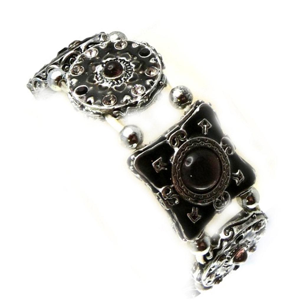 Les Trésors De Lily [F4276] - Bracelet Créateur 'Babouchka' Gris Noir