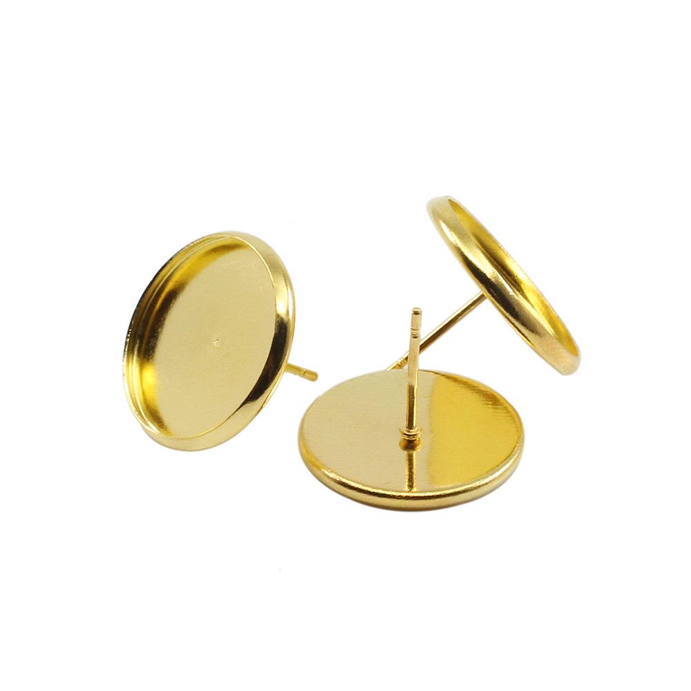 

20-50 шт. пустая основа для сережек, кабошон, камея, основа 8, 10, 12, 14, 16 мм, плоские серьги, принадлежности для изготовления ювелирных изделий 50pcs x 12mm