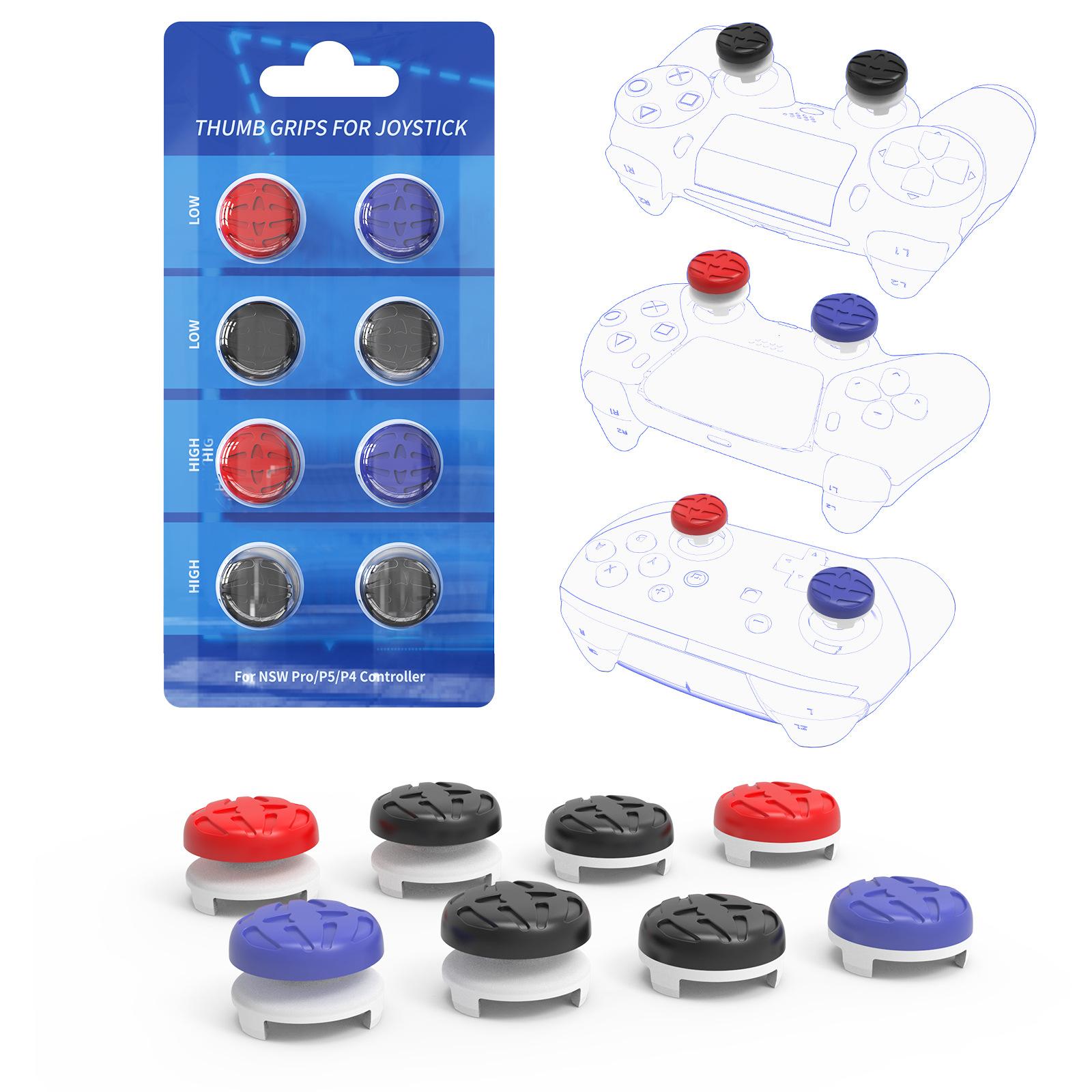 

JYS JYS-P5147 8Pcs для PS5/PS4/Switch Pro Controller Rocker Button High Low Cap Set Rocker Elevated Cap