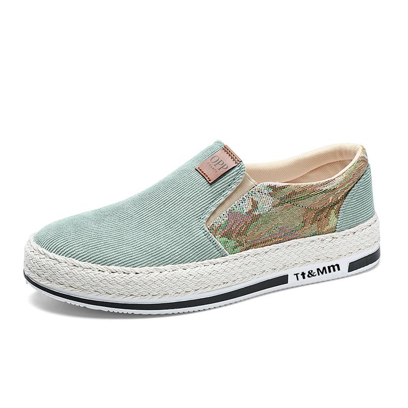 Hot Sale Men's Loafers Linen Breathable Casual Flats Shoes Men Espadrilles Slip-on Canvas Shoes Man Fisherman Driving Footwear