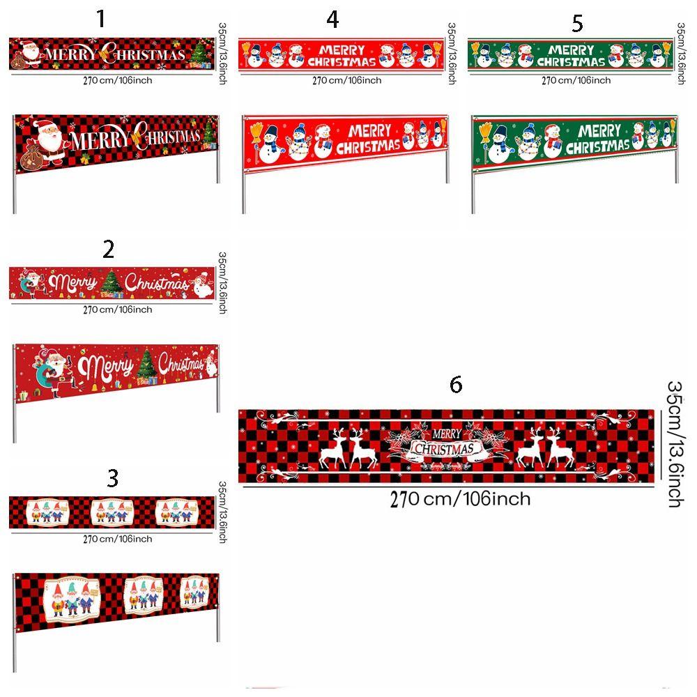 Foldable Christmas Pull Flag DIY Flag Banner Multipurpose Christmas Banner  Yard