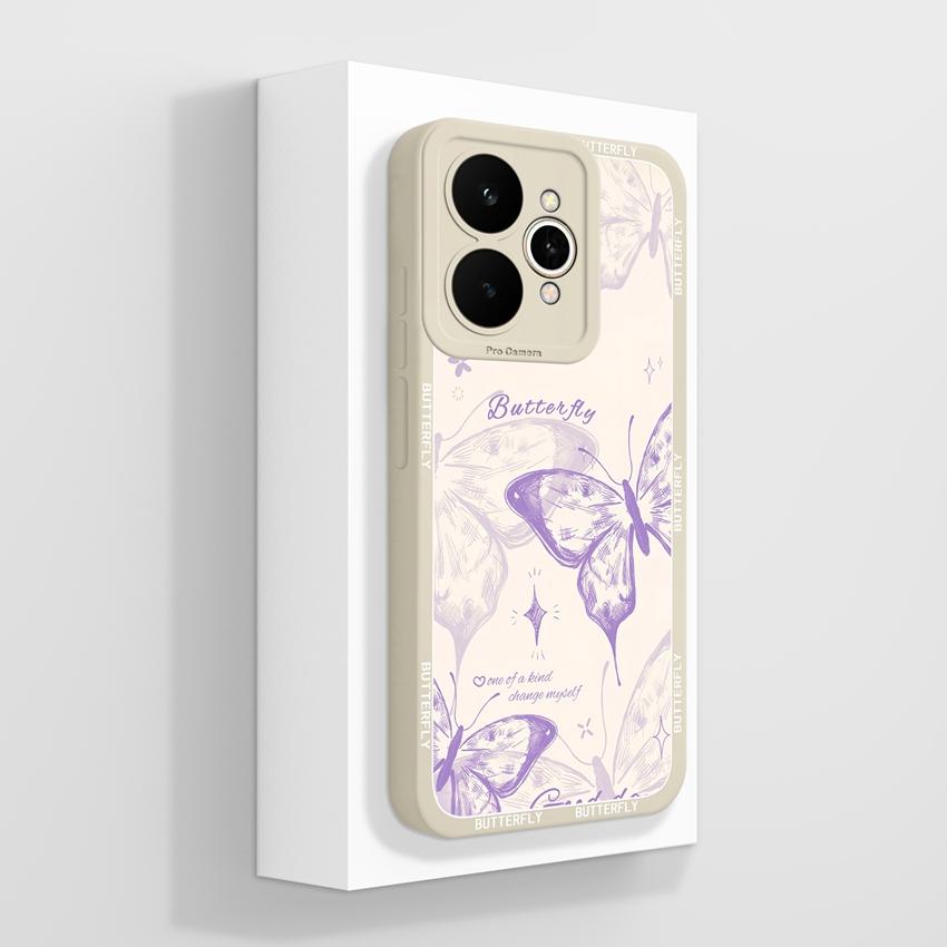 For Oppo Realme 15 16 11 10 Pro 15T 15X 11X Phone Case Pretty Crystal Butterfly Patterns Fashion Shell Smooth Liquid Silicone Premium Protective Cover