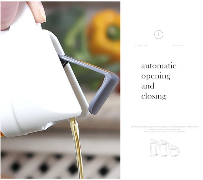Automatic Opening Closing 600/630ML Glass Oil Bottle Dispenser for Oil Vinegar Honey Olive Kitchen Container