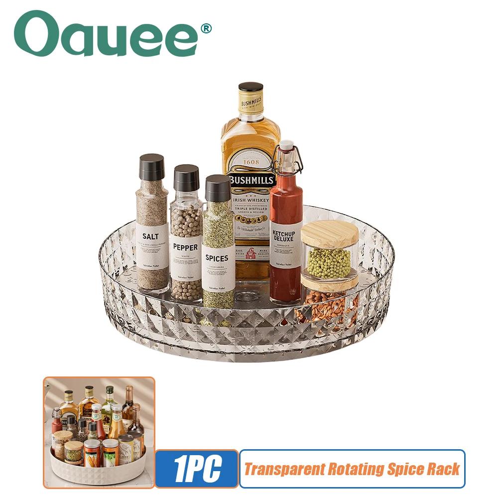 Kitchen Storage Spice Rack 360 Degree Rotation Cabinet Storage Box Tray Non-Slip Spice Round Shelf Board Kitchen Organizer
