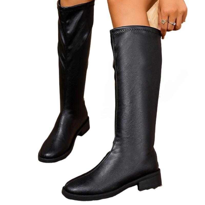 Mode Damen Absatzstiefel Modische Elegante Damenschuhe Designer Klassische Lederpumps 2025 Neue Winter Schnee Kniestiefel De Mujer
