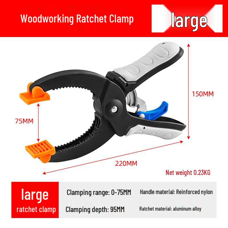 Adjustable Ratchet Woodworking G Clamp: Universal Clip Tool for Wood Board Fixing and Quick Pressure Tightening