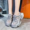 2024 New Korean Sequins Thick Bottom Tenis Non-slip Comfort Casual Running Shoes Flat Breathable Zapatos De Mujer Sneaker Luxury