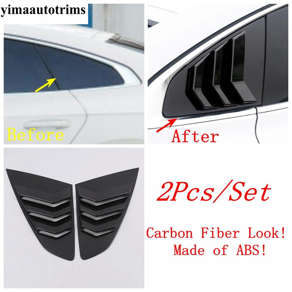 Rear Side Window Louver Shutter Air Vent Sun Shades Panel Cover Trim Carbon Fiber Accessories For Volkswagen Arteon 2018 - 2024