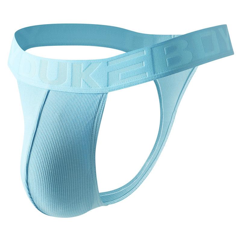Men Sexy G-String Soft Ribbed T-Back Thongs Breathable Underwear Bulge Pouch Underpants Male Bikini Trunks Wide Belt Panties