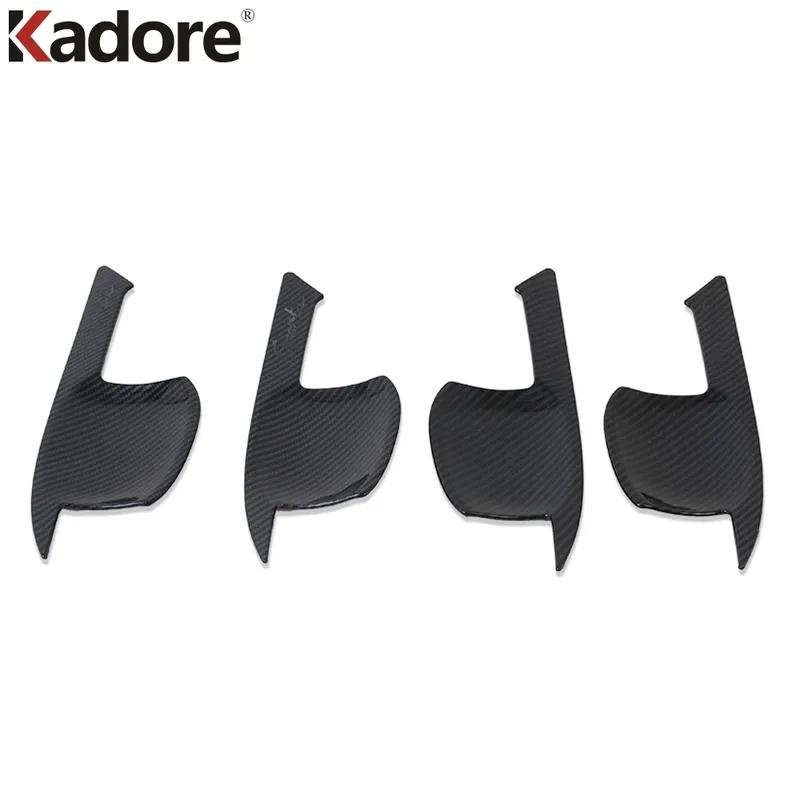 Side Door Handle Cup Bowl Cover Trim For Hyundai Tucson 2015 2016 2017 2018 Carbon Fiber Car Accessories