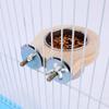 Wooden Perch Stand Hanging Feeder Bowls Multifunctional Bird Food Cups  Budgie