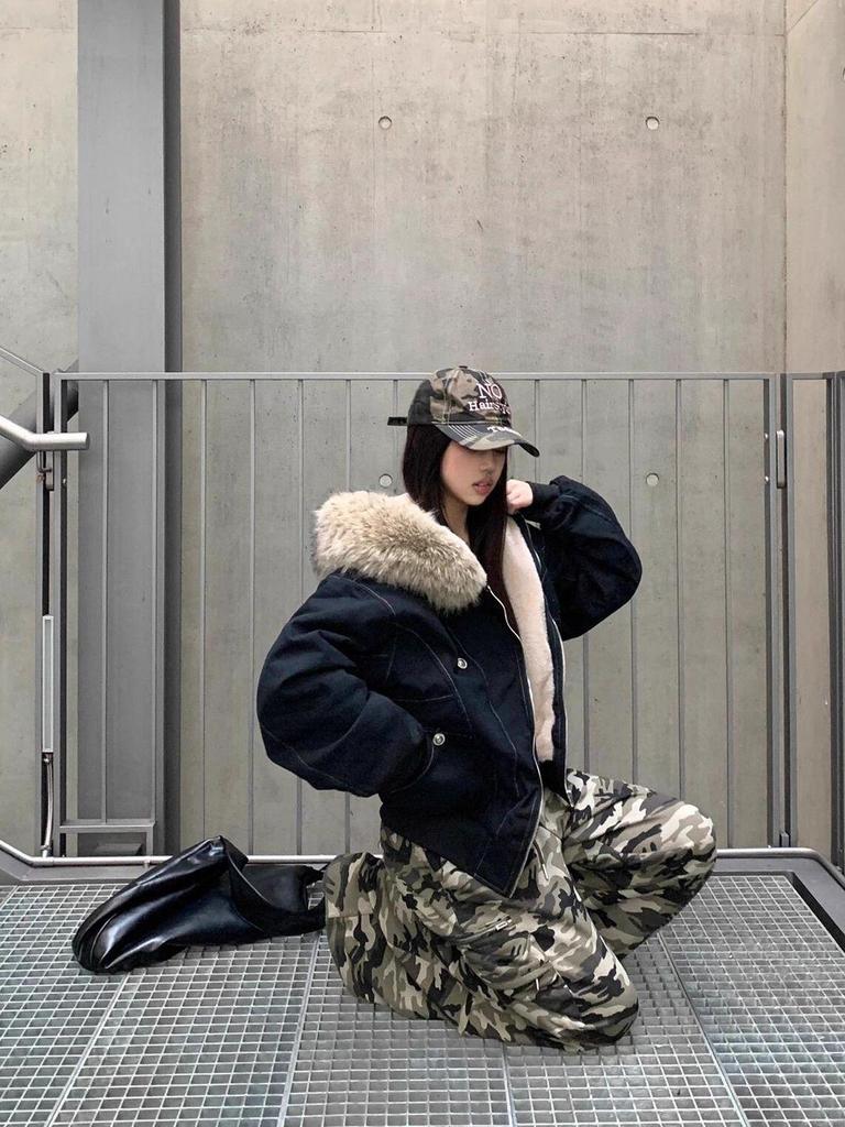 2025 Women's Fleece-Lined Cotton Workwear Jacket - Thick, Warm Winter Outerwear