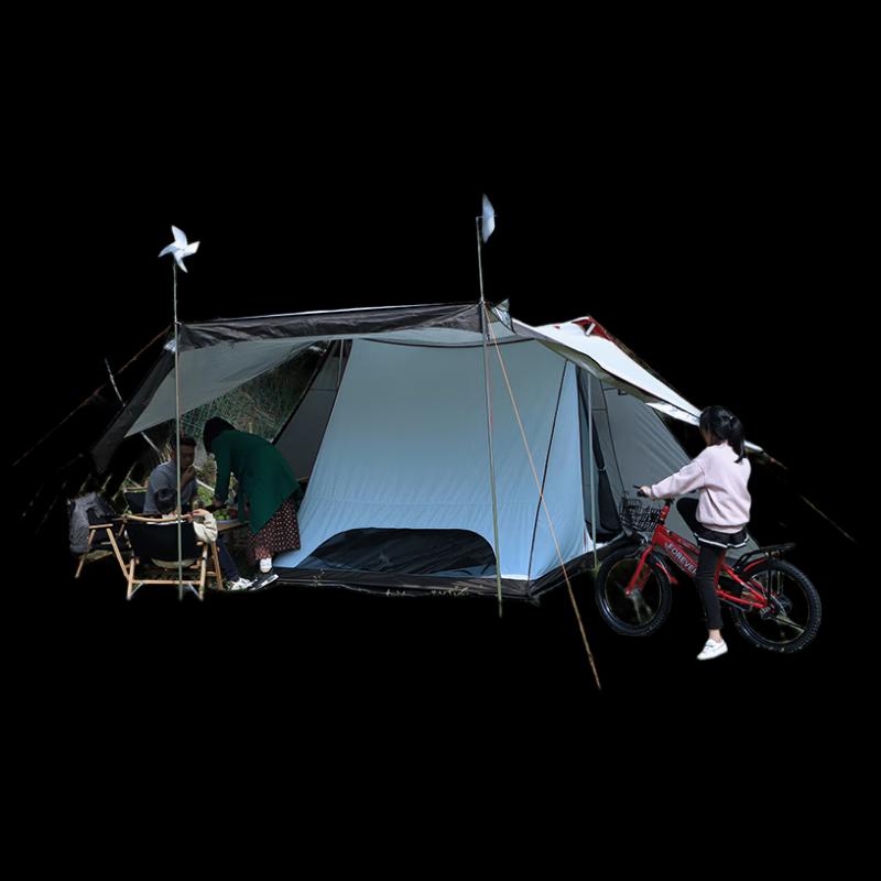 OEING Double Layer Outdoor Camping Tent with Multipurpose Tarp